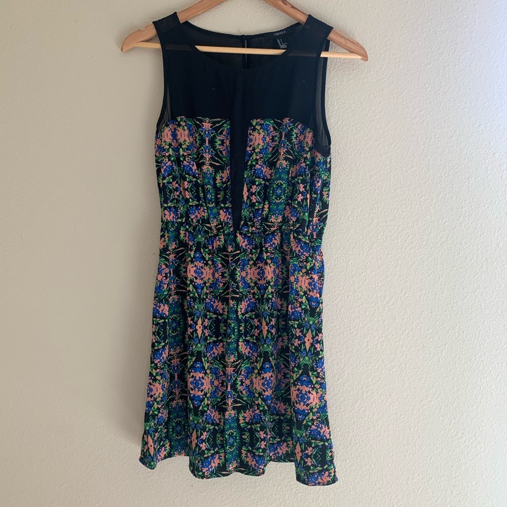 Fit and Flare Patterned Dress